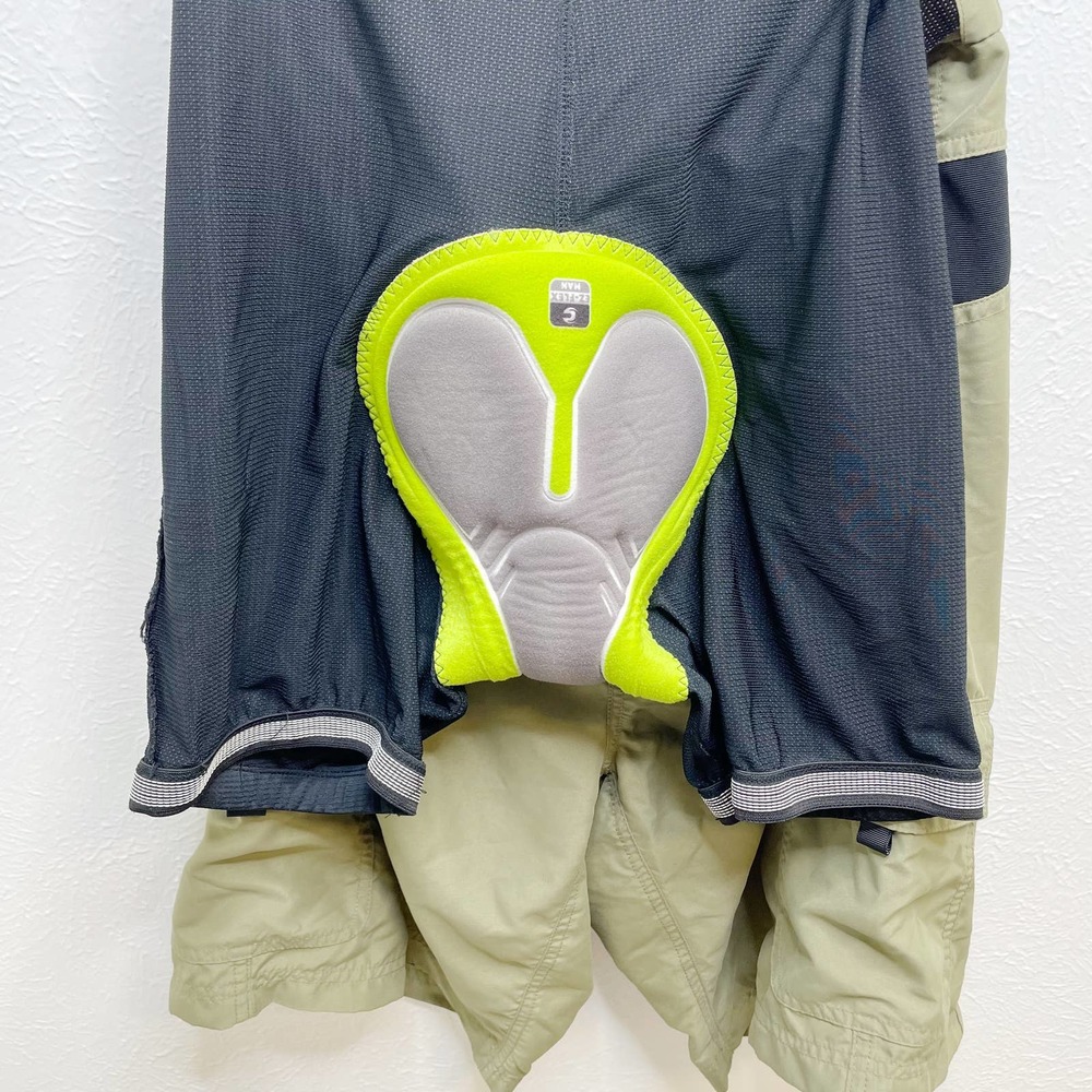 Cannondale Mens XL Army Olive Green Cycling Hybrid Cargo 11" Shorts Padded Seat - Picture 4 of 10